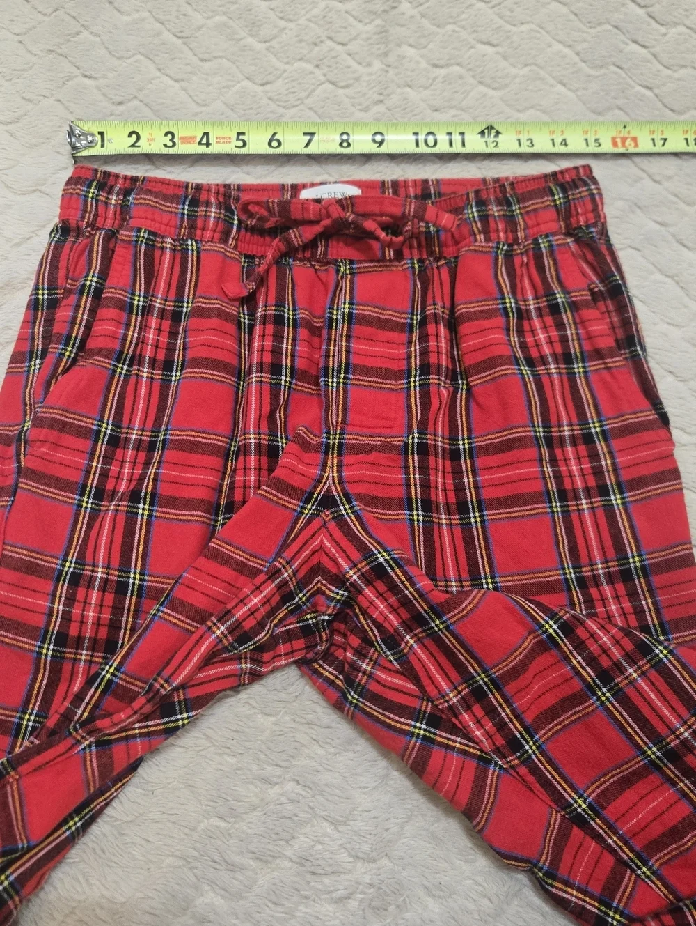 J. Crew Red Plaid Cotton Flannel Pajama Pants, Mens Size Small